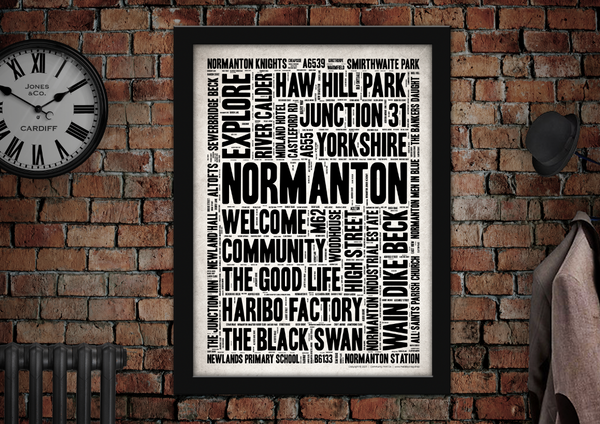 Normanton Town Art Poster Print