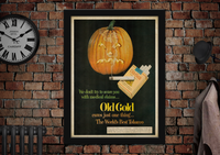 Old Gold Cigarettes Pumpkin Halloween Vintage Style Poster