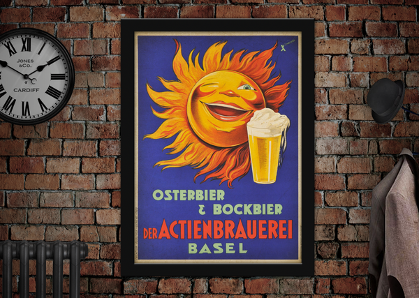 Osterbier & Bockbier Vintage Style Advertising Drinks Poster