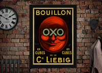 Oxo De La Bouillon Cie Libeg En Cubes Beef Stock Vintage Style Food Advertising Poster