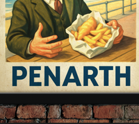Penarth Seagull Steals Chips Guinness Vintage Style Advertising Poster
