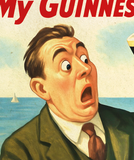 Penarth Seagull Steals Chips Guinness Vintage Style Advertising Poster