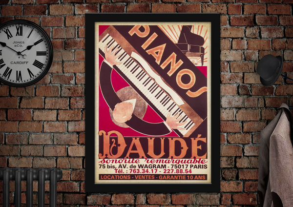 Pianos Daude Sanorite Remarquable Vintage Style Theatre Advertising Poster