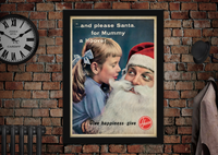 Please Give Mummy a Hoover Christmas Vintage Style Poster