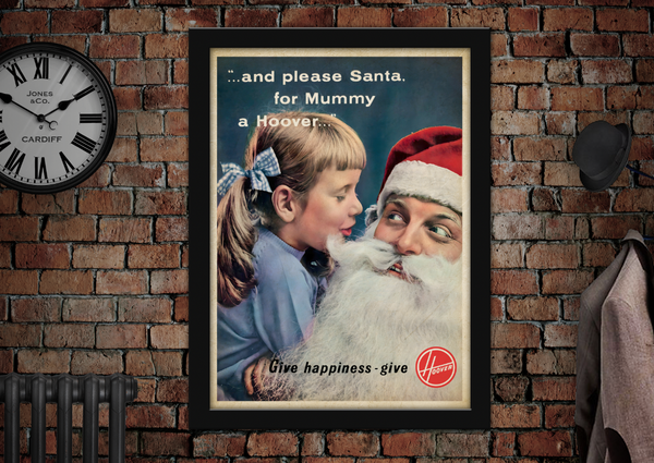 Please Give Mummy a Hoover Christmas Vintage Style Poster