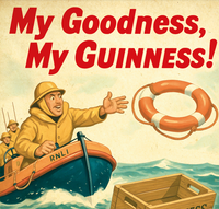 Porthcawl RNLI Rescue Vintage Guinness Advertising Poster