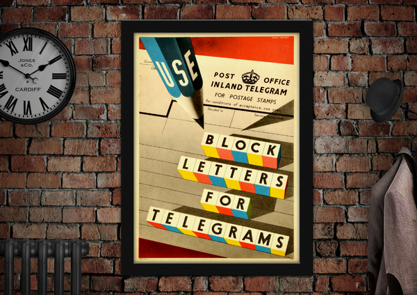 Post Office Inland Telegram Vintage Style Poster