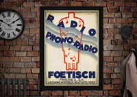 Radio Phono Radio Foetisch Vintage Advertising Poster