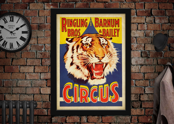 Ringling Brothers Circus Lion Vintage Entertainment Poster