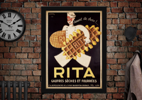 Rita Biscuits Vintage Style French Food Advertising Poster
