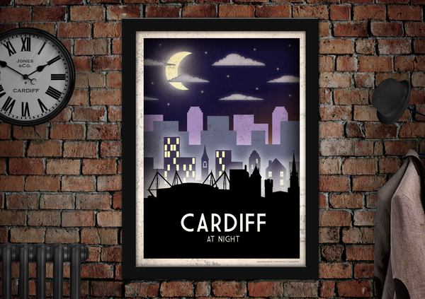 Cardiff at Night Poster