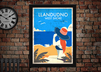 Llandudno West Shore Nostalgic Poster