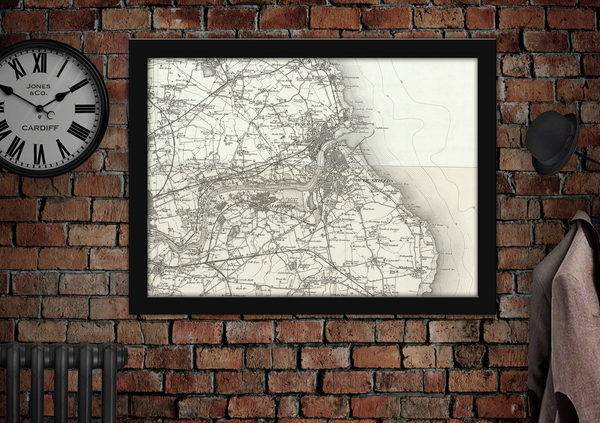 North and South Shields Map Print