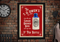 Llandudno T O Owen Ginger Beer Vintage Style Poster