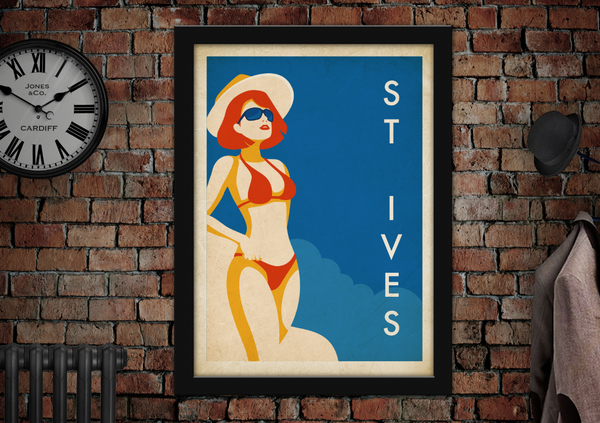 St Ives Swimming Costume Poster