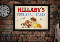 Hillaby's Pontefract Cakes Vintage Style Poster