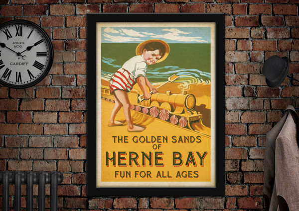 Herne Bay Sands Railway Poster