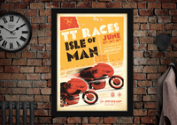 Isle of Man TT Vintage Advertising Poster