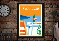 Swanage Sunset Vintage Poster