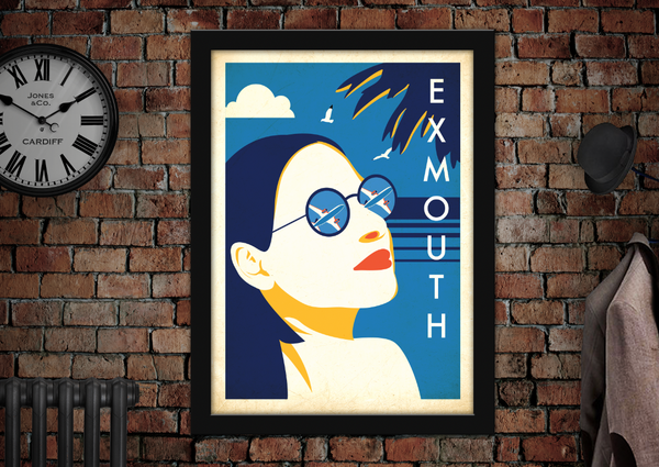 Exmouth Sunglasses Vintage Style Holiday Poster