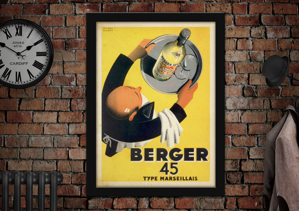 Berger 45 Vintage Drinks Poster