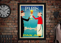 Paris Pan Am Air Travel Poster