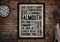 Falmouth Letter Press Style Poster