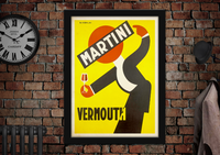 Martini Vermouth Waiter Vintage Poster