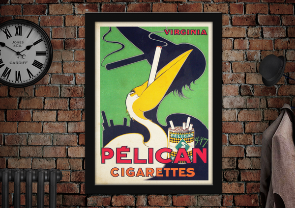 Pelican Cigarettes Vintage Style Poster