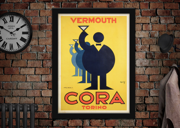 Vermouth Cora Torino Vintage Style Poster