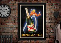 Champagne de Castellane Vintage Style Poster