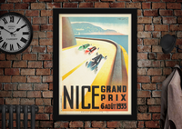 Nice Grand Prix 1933 Vintage Style Racing Poster