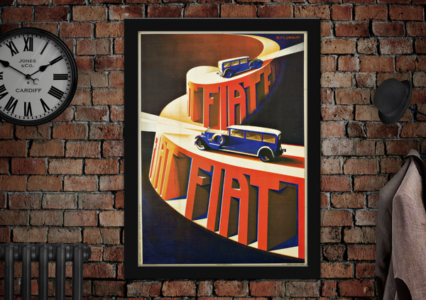 Fiat Italian Vintage Car Poster