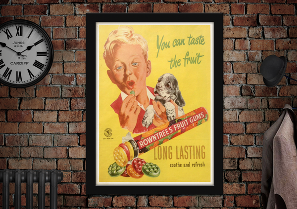 Rowntree's Fruit Gums Boy Vintage Style Poster