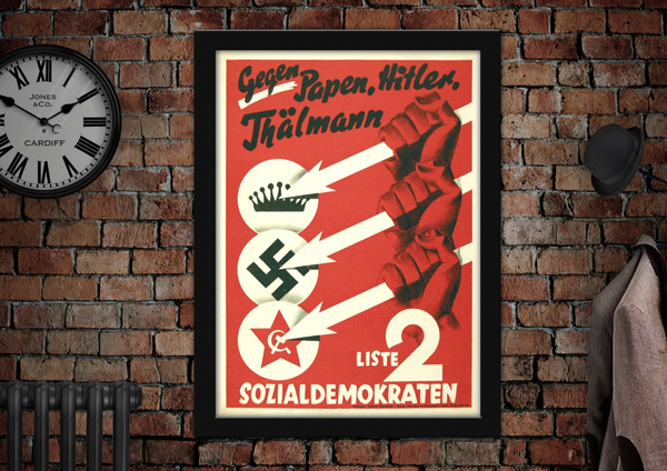 Gegen Papen Hitler War Propaganda Poster