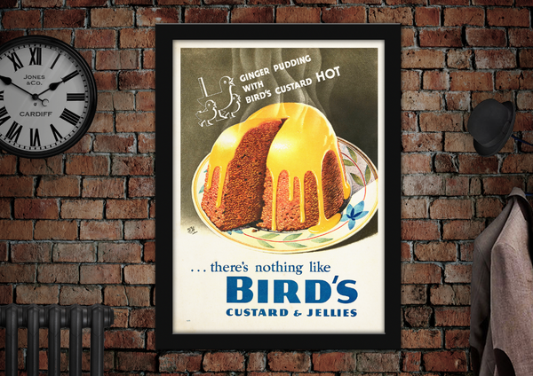 Birds Custard Vintage Style Poster.