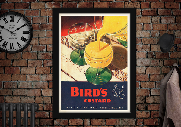 Birds Custard Wine Glass Poster
