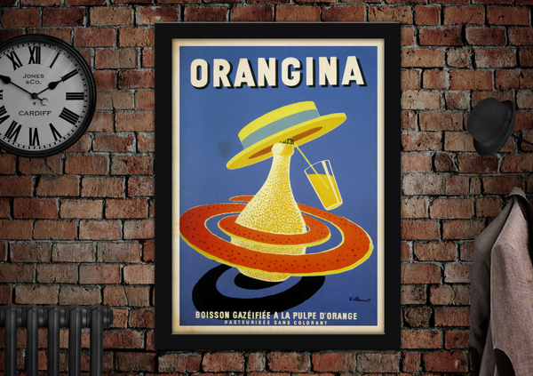 Orangina Sun Hat Vintage Advertising Poster