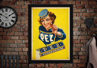 Pez Peppermint Flavour Vintage Style Poster