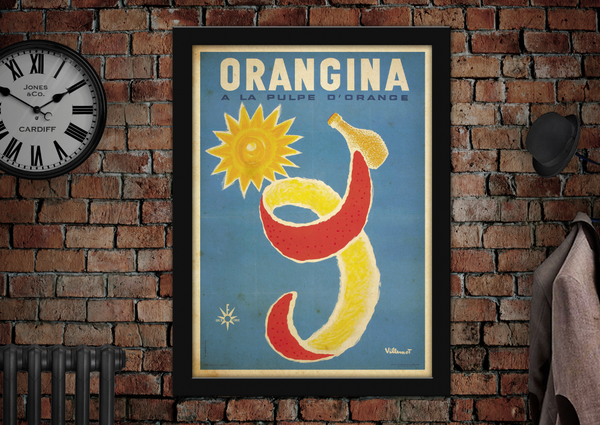 Orangina Orange Peel Vintage Style Poster