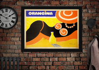 Orangina Sunbathing Vintage Style Poster
