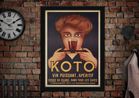 Koto Vin Puissant Vintage Style Poster