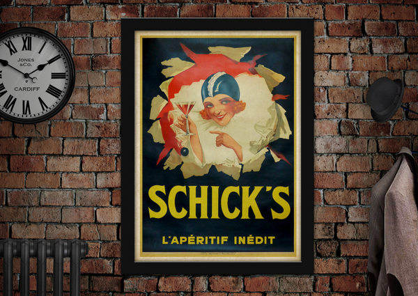 Schick's Aperitif Vintage Style Poster
