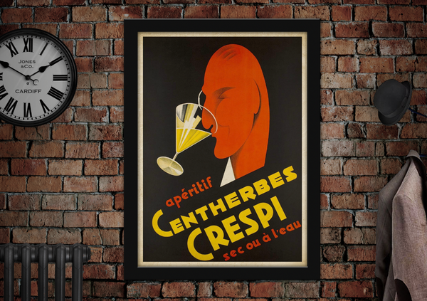 Aperitif Centherbes Crespi Vintage Style Poster