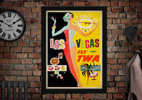 Las Vegas Fly TWA Vintage Travel Poster