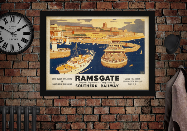 Ramsgate Harbour Vintage Railway Poster