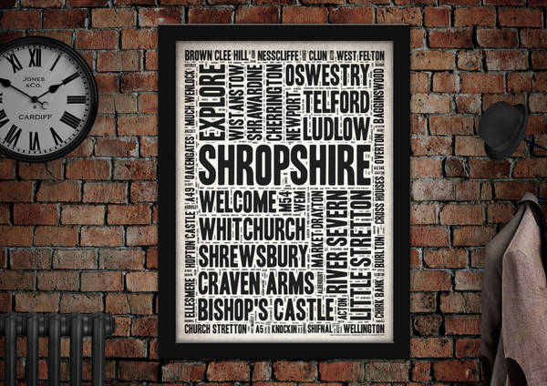 Shropshire County Letter Press Style Poster