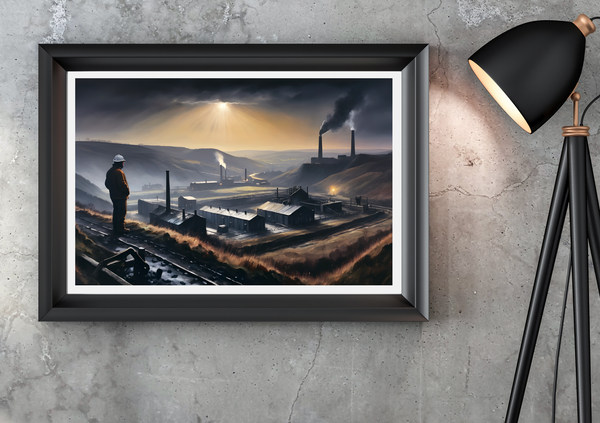 Another Dawn Down The Pit Welsh Mining Art Print