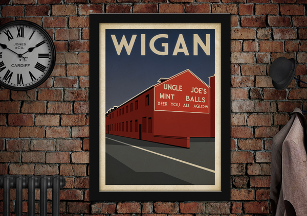 Uncle Joes Mintballs Wigan Vintage Style Poster