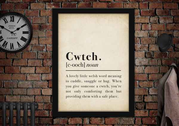 Cwtch Welsh Vintage Style Print